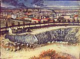 Vincent van Gogh view of the city with factorys painting